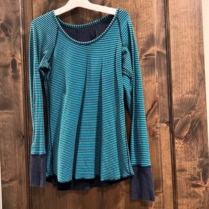 Teal and dark blue reversible lululemon long sleeve
